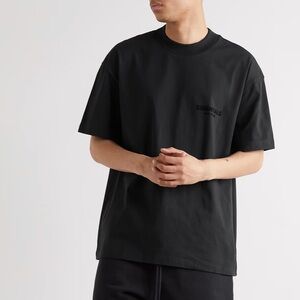Essentials Black Cotton T-Shirt Size:XS